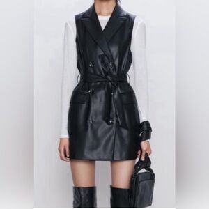 Zara Sleeveless Faux Leather Vest